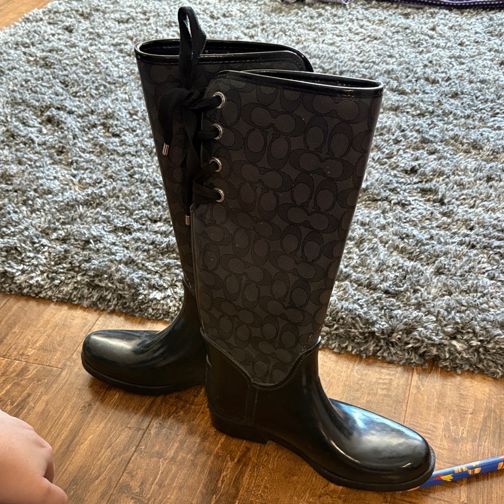 Gorgeous lightly worn Coach rain/winter boots